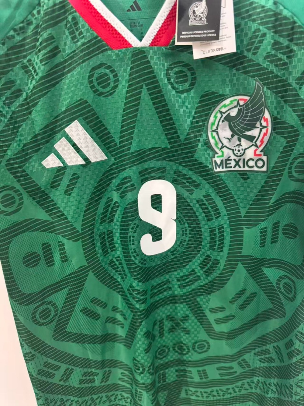adidas Mexico Green Soccer Jersey #9 - Picture 6 of 7